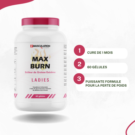 MaxBurn Ladies : produit de perte de poids efficace pour femmes. Brûle graisses, booste l'énergie et affine la silhouette naturellement. Résultats rapides.